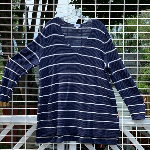 Navy striped overzied sweater - Picture 2 of 3